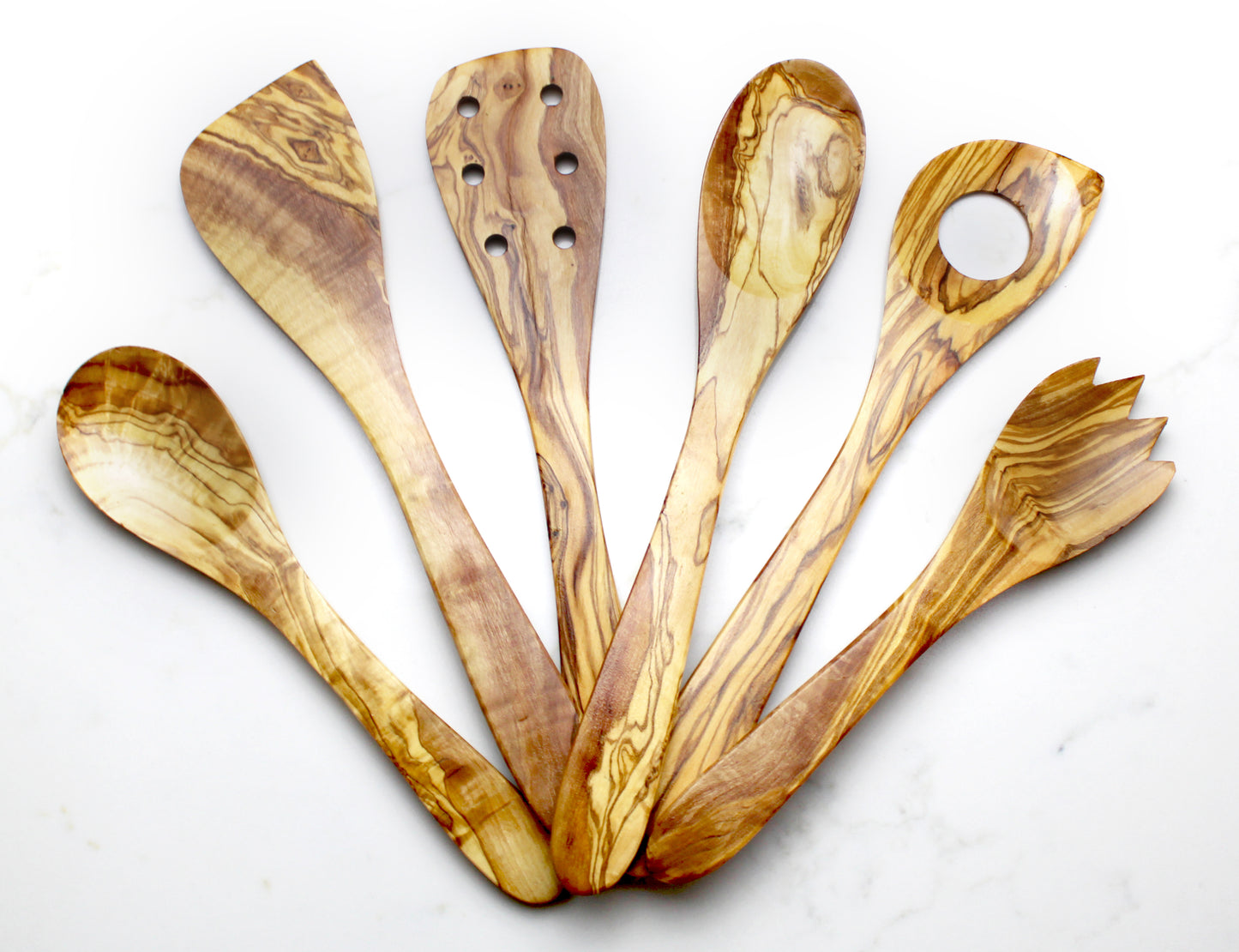 Set of Six Olive Wood Utensils