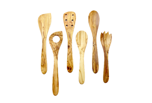 Set of Six Olive Wood Utensils